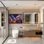 Renkli Ocak Arkası Temperli Cam Panel – Modern Mutfak Backsplash Dekoru