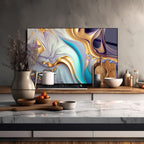 Renkli Ocak Arkası Temperli Cam Panel – Modern Mutfak Backsplash Dekoru