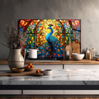 Renkli Ocak Arkası Temperli Cam Panel – Modern Mutfak Backsplash Dekoru