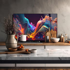 Renkli Ocak Arkası Temperli Cam Panel – Modern Mutfak Backsplash Dekoru