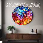 Temperli Cam Duvar Tablo Soyut  70x70 cm Vitay Desen