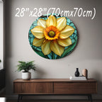 Temperli Cam Duvar Tablo Nilüfer Çiçeği   70x70 cm Vitray Desenl