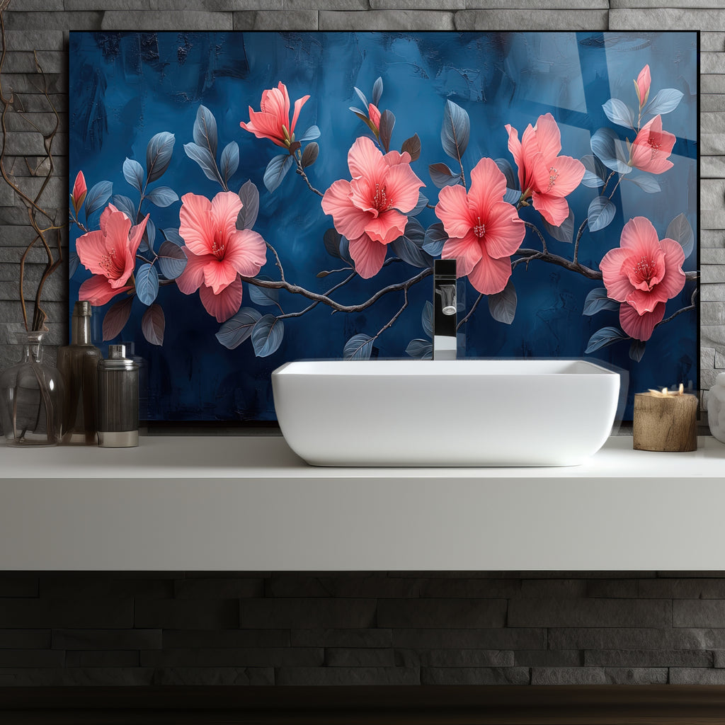 Renkli Ocak Arkası Temperli Cam Panel – Modern Mutfak Backsplash Dekoru