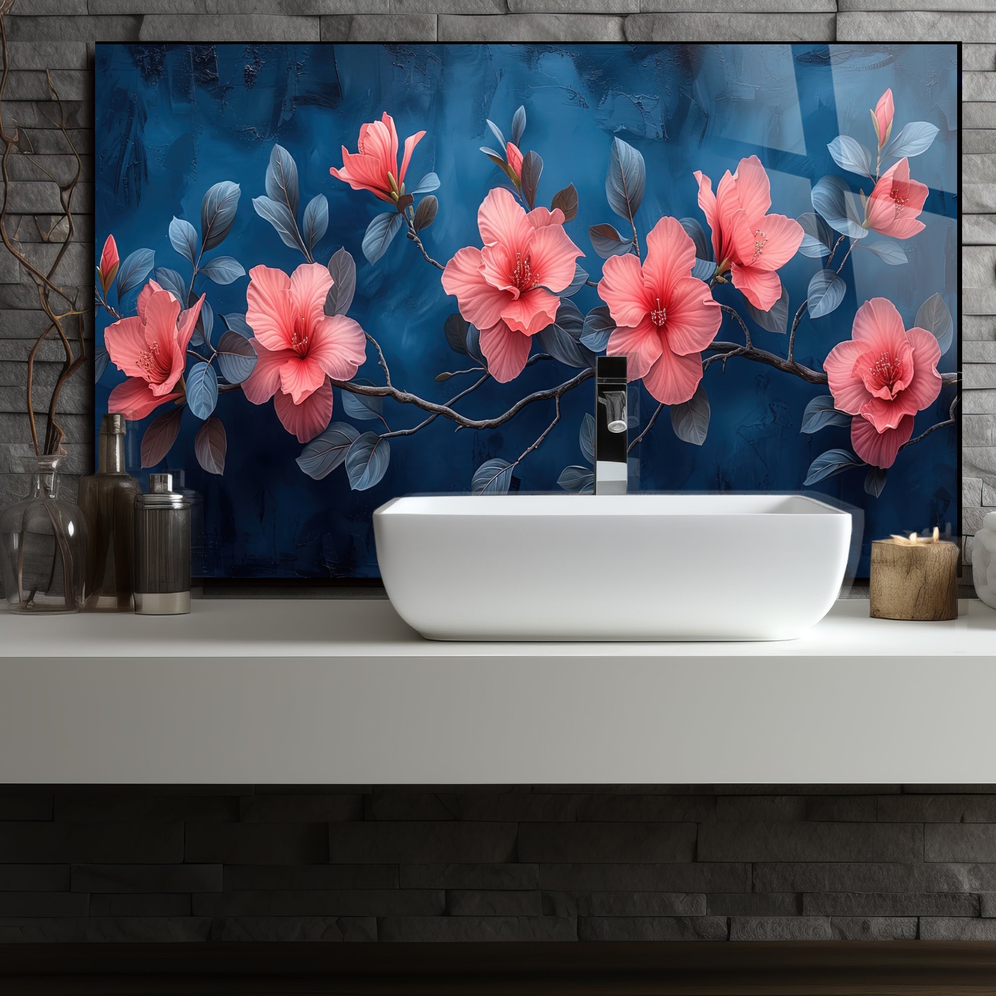 Renkli Ocak Arkası Temperli Cam Panel – Modern Mutfak Backsplash Dekoru