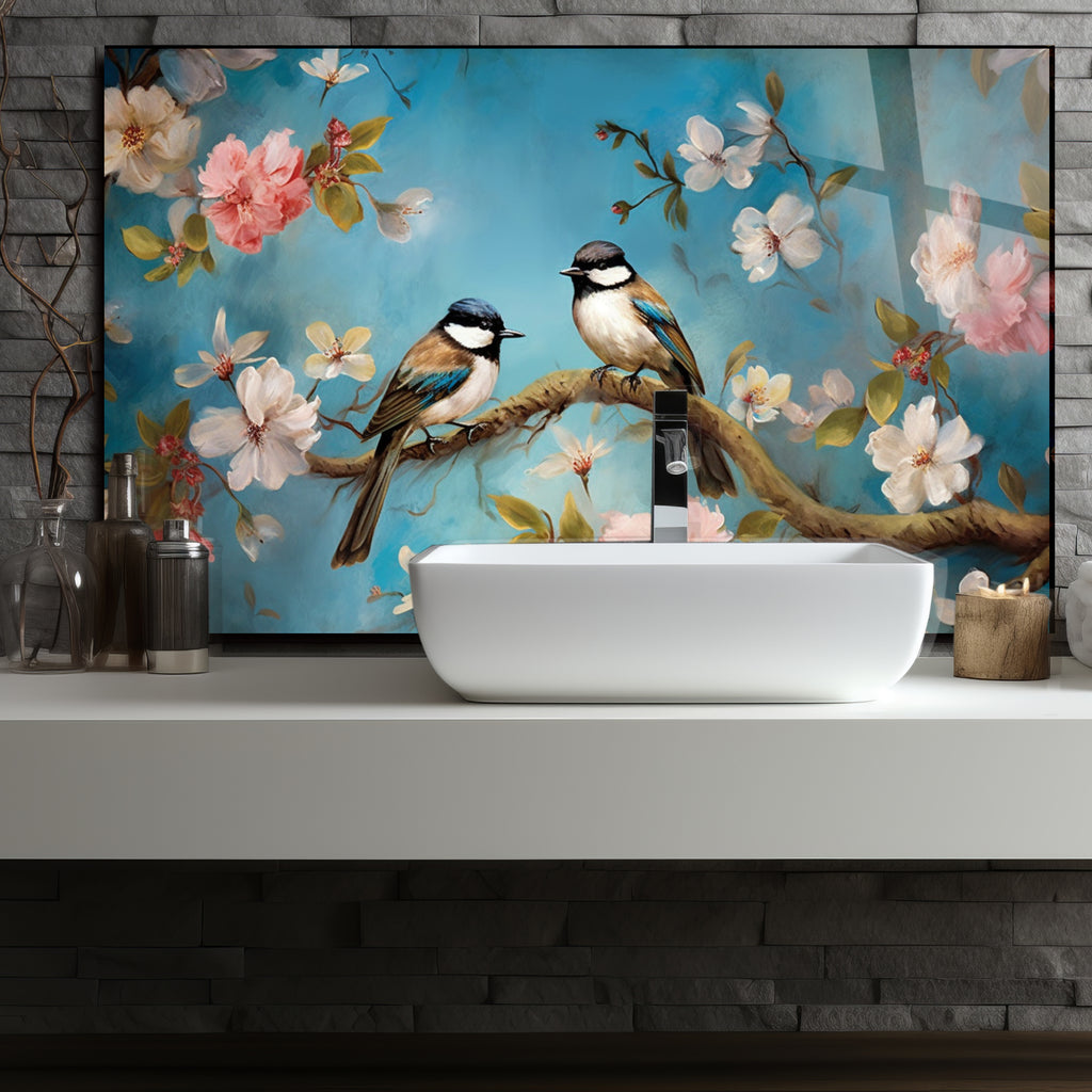 Renkli Ocak Arkası Temperli Cam Panel – Modern Mutfak Backsplash Dekoru