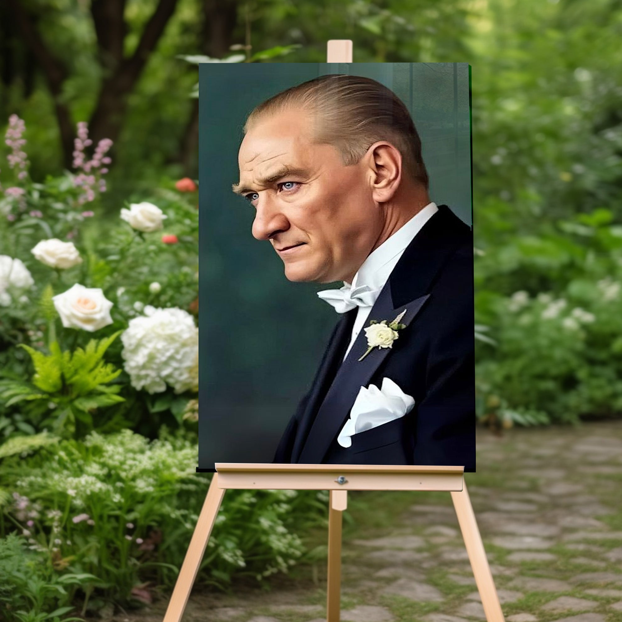 Atatürk Temalı Temperli Cam Duvar Tablosu – Premium UV Baskı, Modern & Şık Dekor