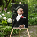Atatürk Temalı Temperli Cam Duvar Tablosu – Premium UV Baskı, Modern & Şık Dekor