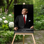 Atatürk Temalı Temperli Cam Duvar Tablosu – Premium UV Baskı, Modern & Şık Dekor