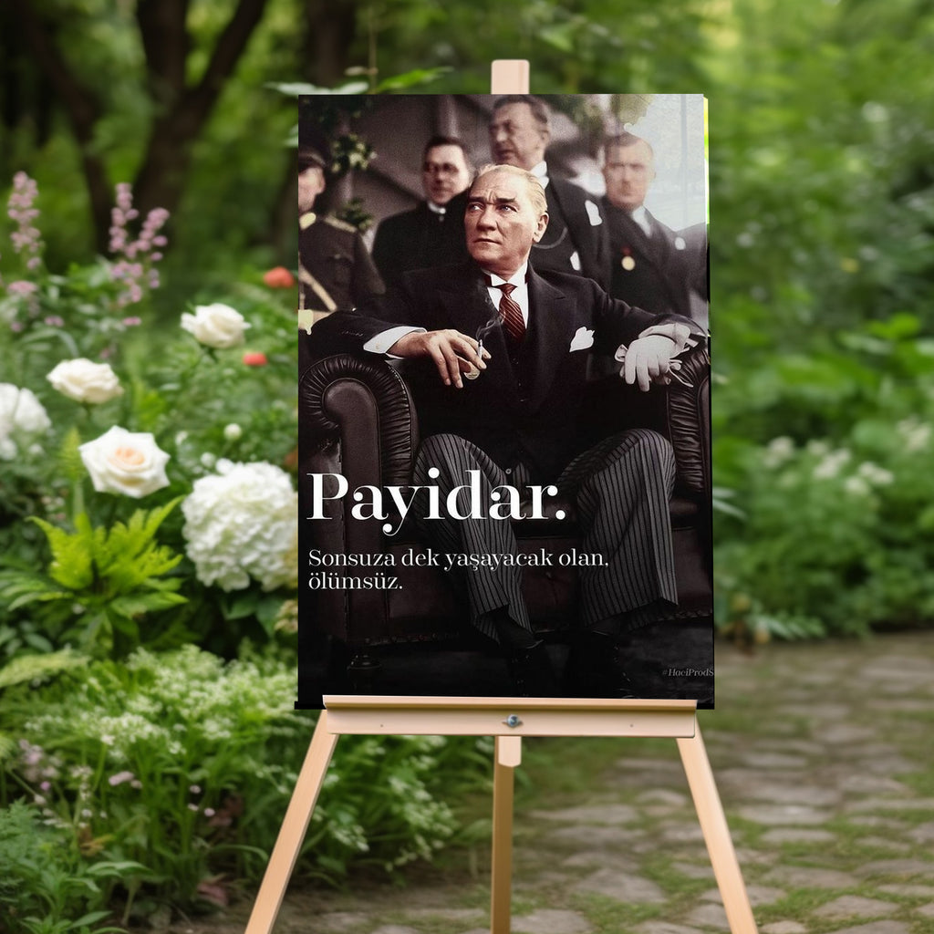 Atatürk Temalı Temperli Cam Duvar Tablosu – Premium UV Baskı, Modern & Şık Dekor