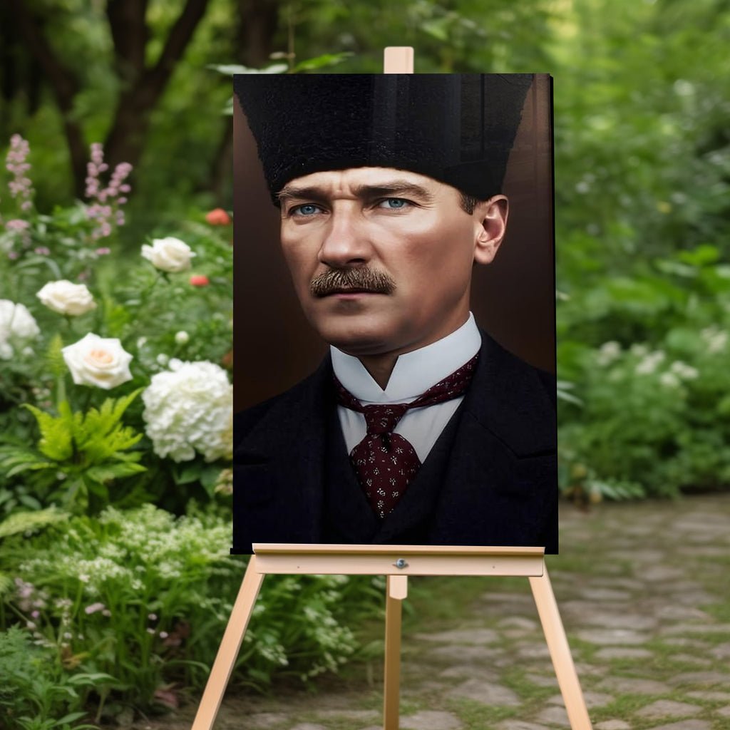 Atatürk Temalı Temperli Cam Duvar Tablosu – Premium UV Baskı, Modern & Şık Dekor