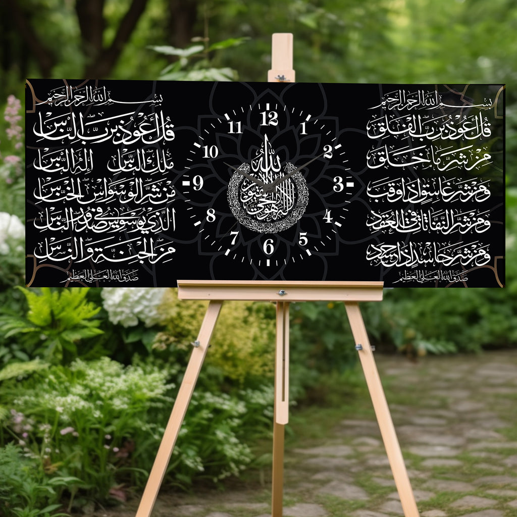 World Map Themed Tempered Glass Wall Clock – Modern Design with Gold Details, Large Wall Decor