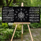 World Map Themed Tempered Glass Wall Clock – Modern Design with Gold Details, Large Wall Decor