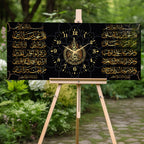 World Map Themed Tempered Glass Wall Clock – Modern Design with Gold Details, Large Wall Decor