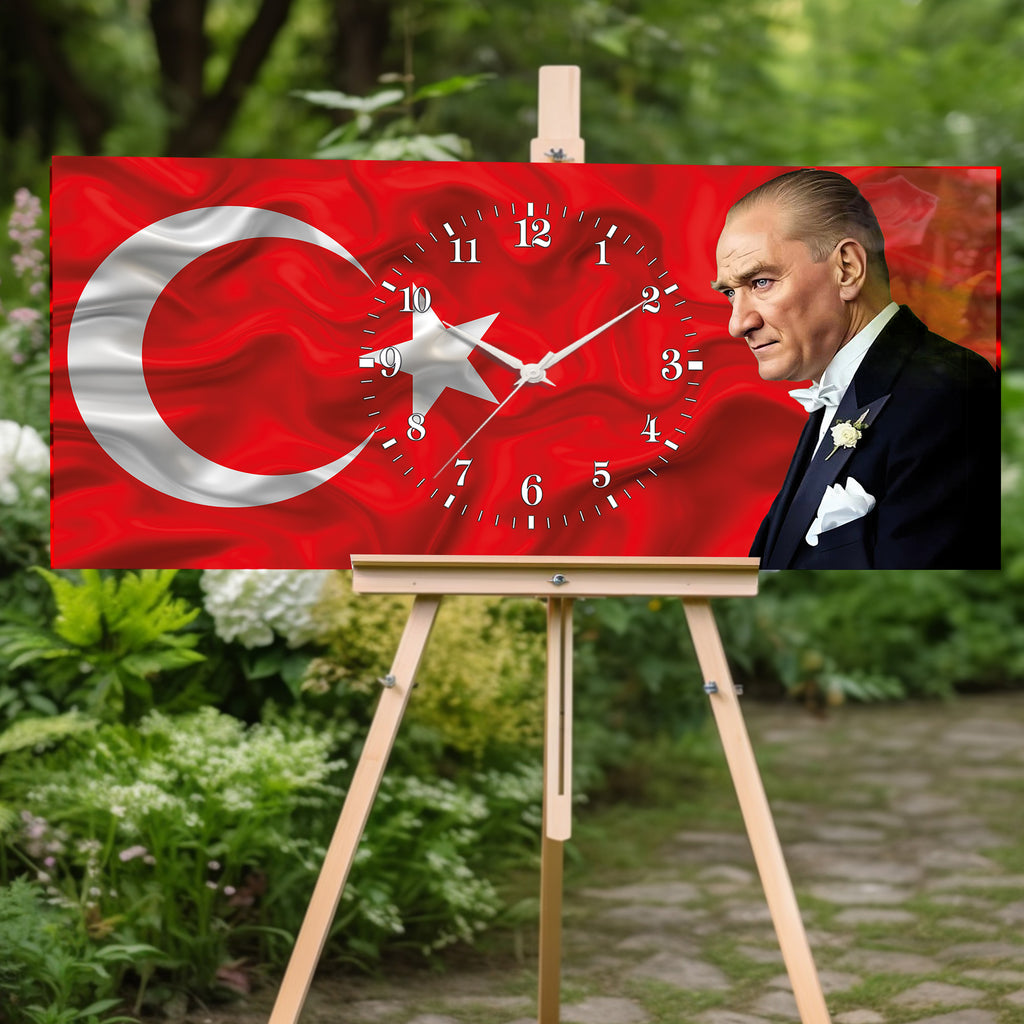 World Map Themed Tempered Glass Wall Clock – Modern Design with Gold Details, Large Wall Decor