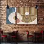 Mavi Renkli Metalik Soyut Temperlenmiş Cam Tablo