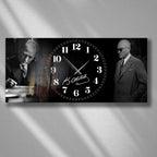 World Map Themed Tempered Glass Wall Clock – Modern Design with Gold Details, Large Wall Decor