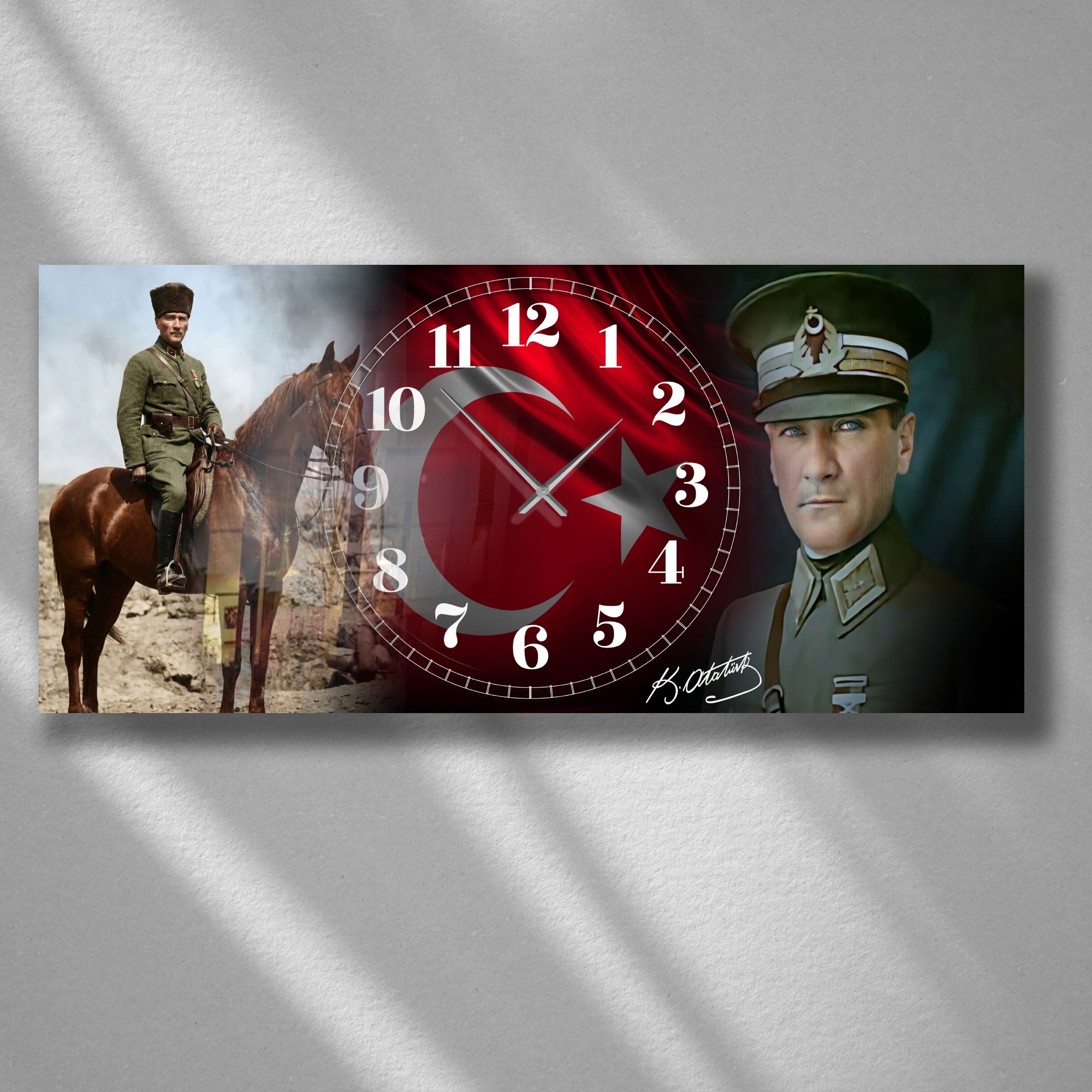 World Map Themed Tempered Glass Wall Clock – Modern Design with Gold Details, Large Wall Decor