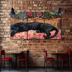 Temperli Cam Leopar Duvar Tablosu – Modern Bohem Hayvan Temalı Dekor, Lüks Sanat Tasarımı