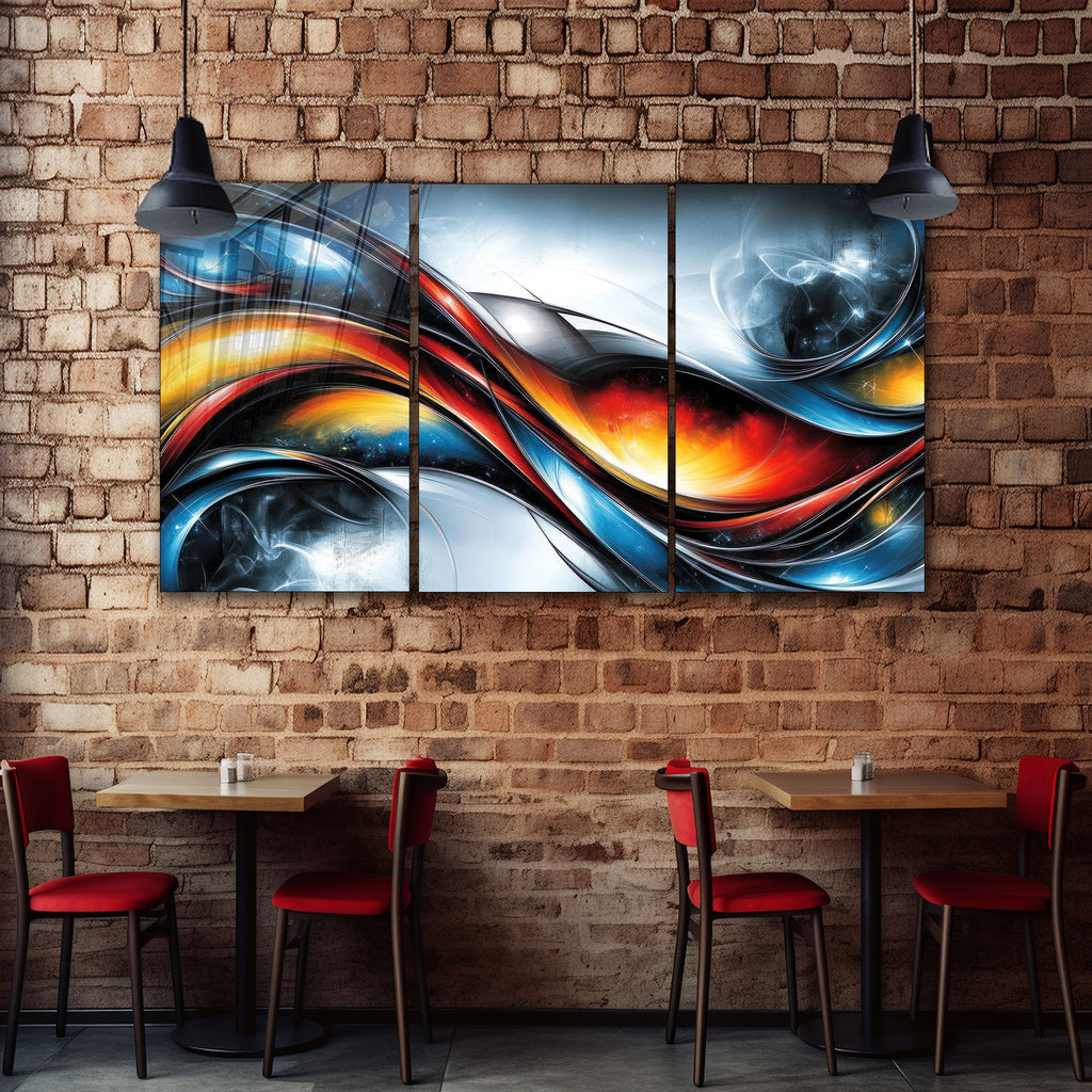 Renkli Soyut Temperlenmiş Cam Tablo