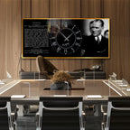 World Map Themed Tempered Glass Wall Clock – Modern Design with Gold Details, Large Wall Decor