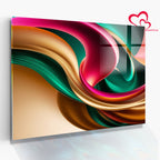 Renkli  Soyut Temperlenmiş Cam Tablo, Modern 3D Duvar Dekoru, Şık ve Lüks Cam Sanat Eseri