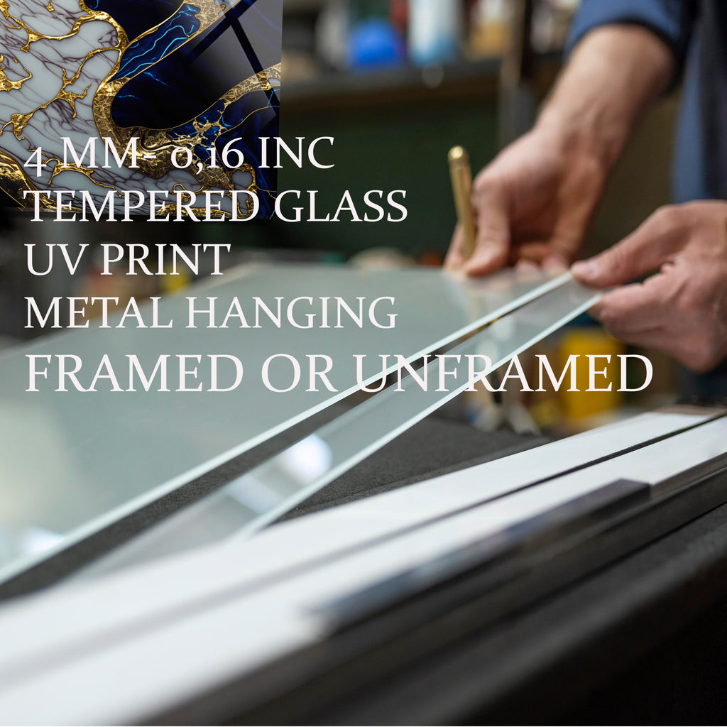 Soyut Temalı Temperli Cam Duvar Saati – Altın Detaylı Modern Tasarım, Büyük Boy Duvar Dekoru (Kopya)