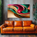 Renkli  Soyut Temperlenmiş Cam Tablo, Modern 3D Duvar Dekoru, Şık ve Lüks Cam Sanat Eseri