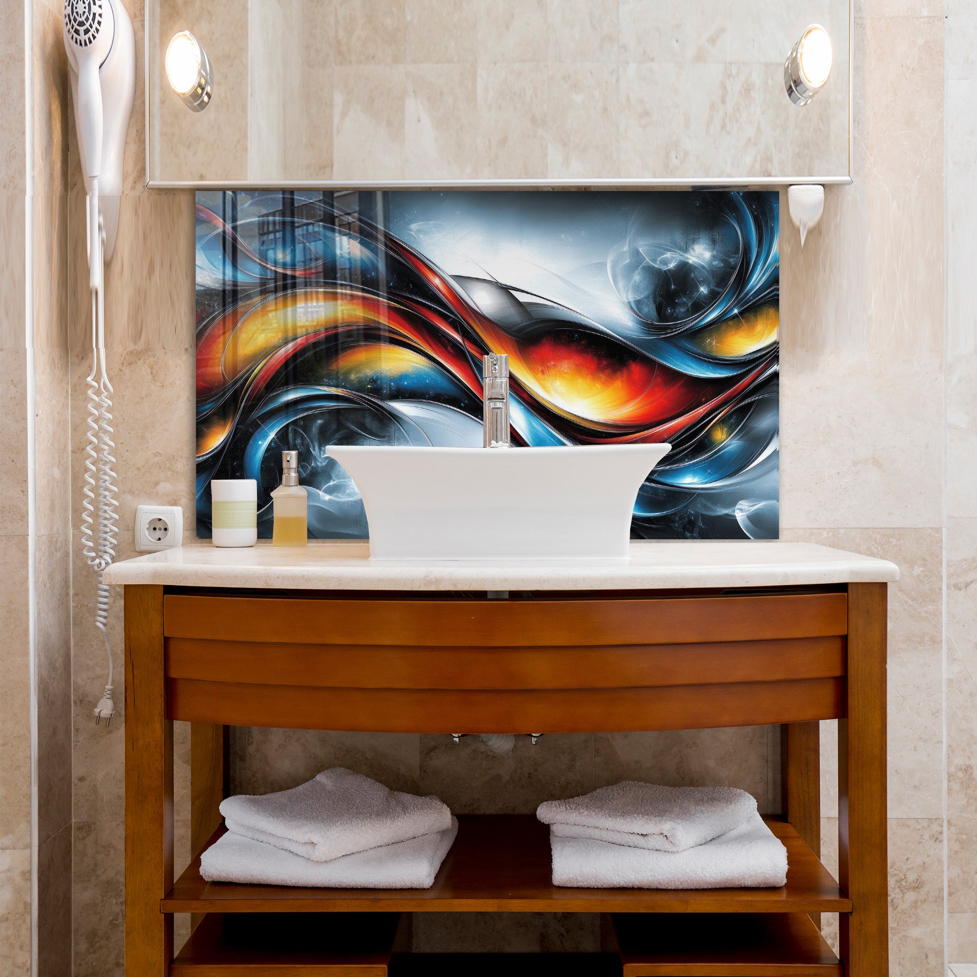 Renkli Soyut Temperlenmiş Cam Tablo