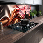 Kırmızı  Soyut Temperlenmiş Cam Tablo, Modern 3D Duvar Dekoru, Şık ve Lüks Cam Sanat Eseri