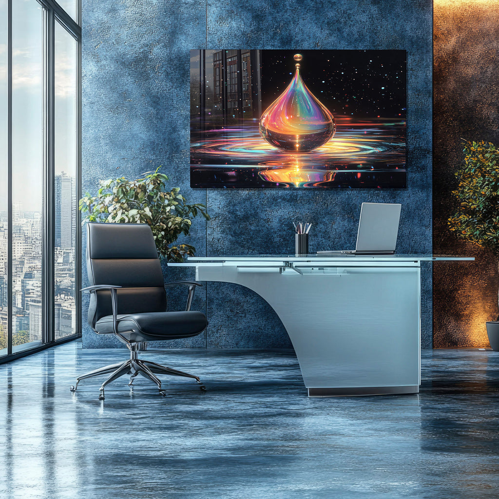 Renkli Soyut Temperlenmiş Cam Tablo