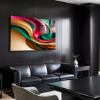 Renkli  Soyut Temperlenmiş Cam Tablo, Modern 3D Duvar Dekoru, Şık ve Lüks Cam Sanat Eseri