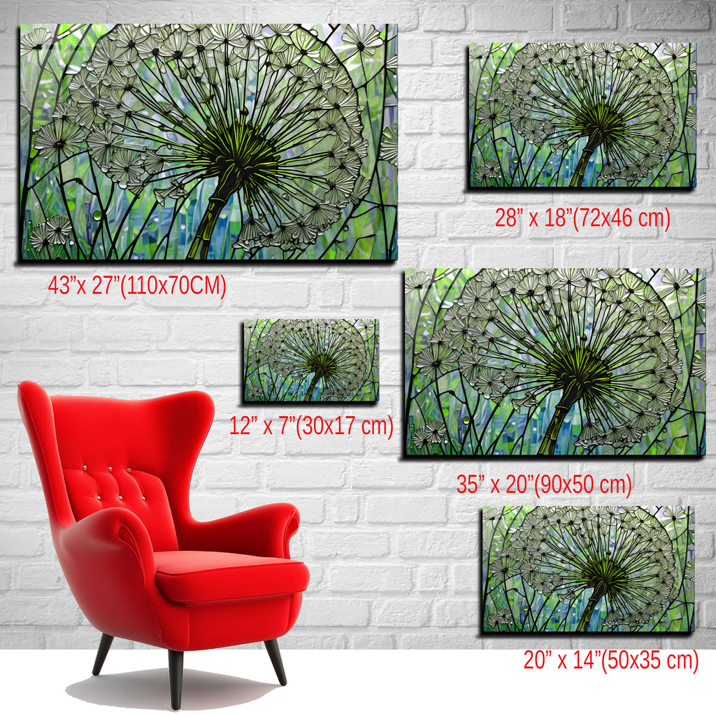 Kara Hindibağ Temalı Vitray Görünümlü Temperli Cam Tablo – Renkli Doğa Duvar Dekoru